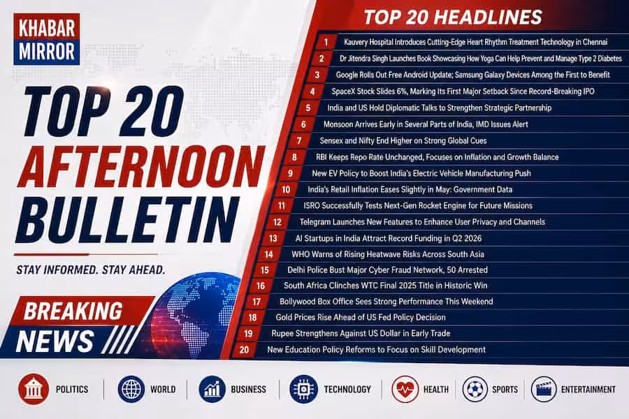 Khabar Mirror Afternoon News: Top National, Global and Business Stories of June 18, 2026