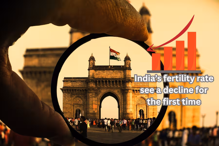india's fertility rate went below average.