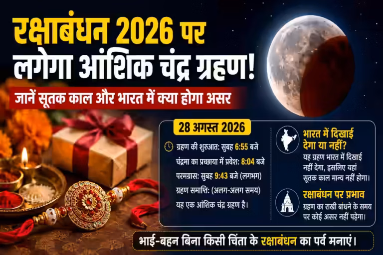 रक्षाबंधन के दिन साल का आखिरी चंद्र ग्रहण, जानें सूतक काल का राखी पर क्या होगा असर